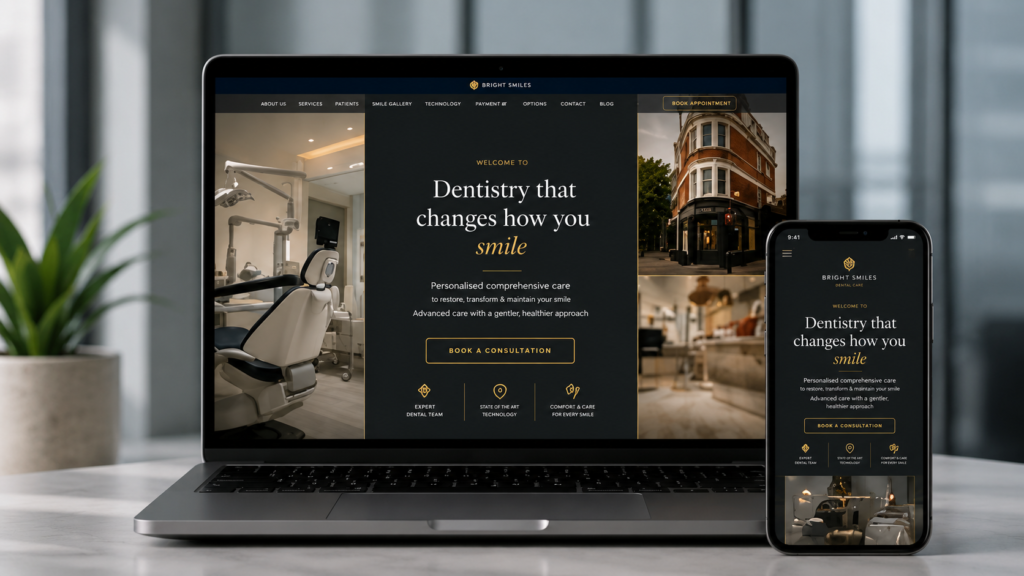 Pimlico Dental private dental clinic website in Victoria London